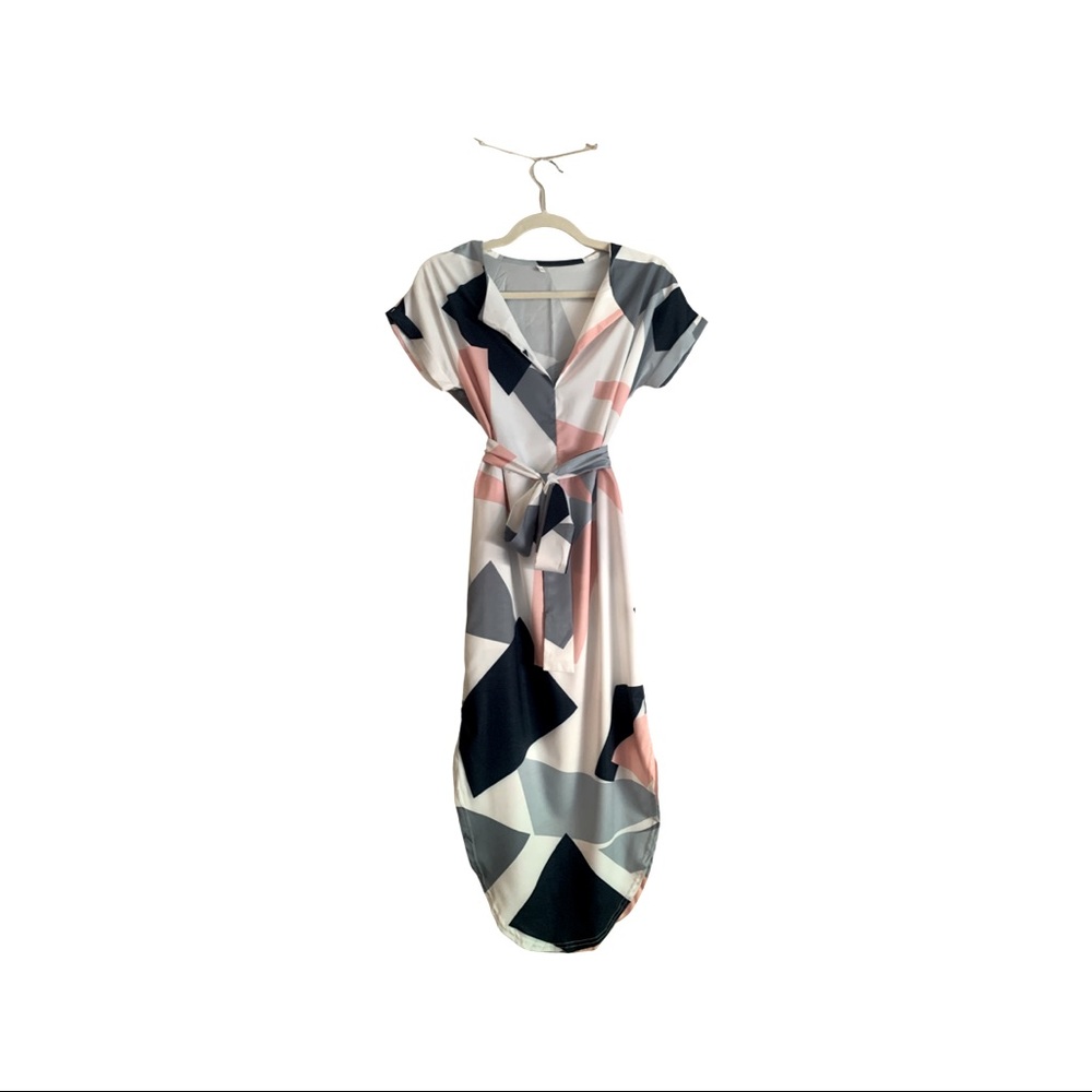 Geometric Spring/Summer Midi Dress